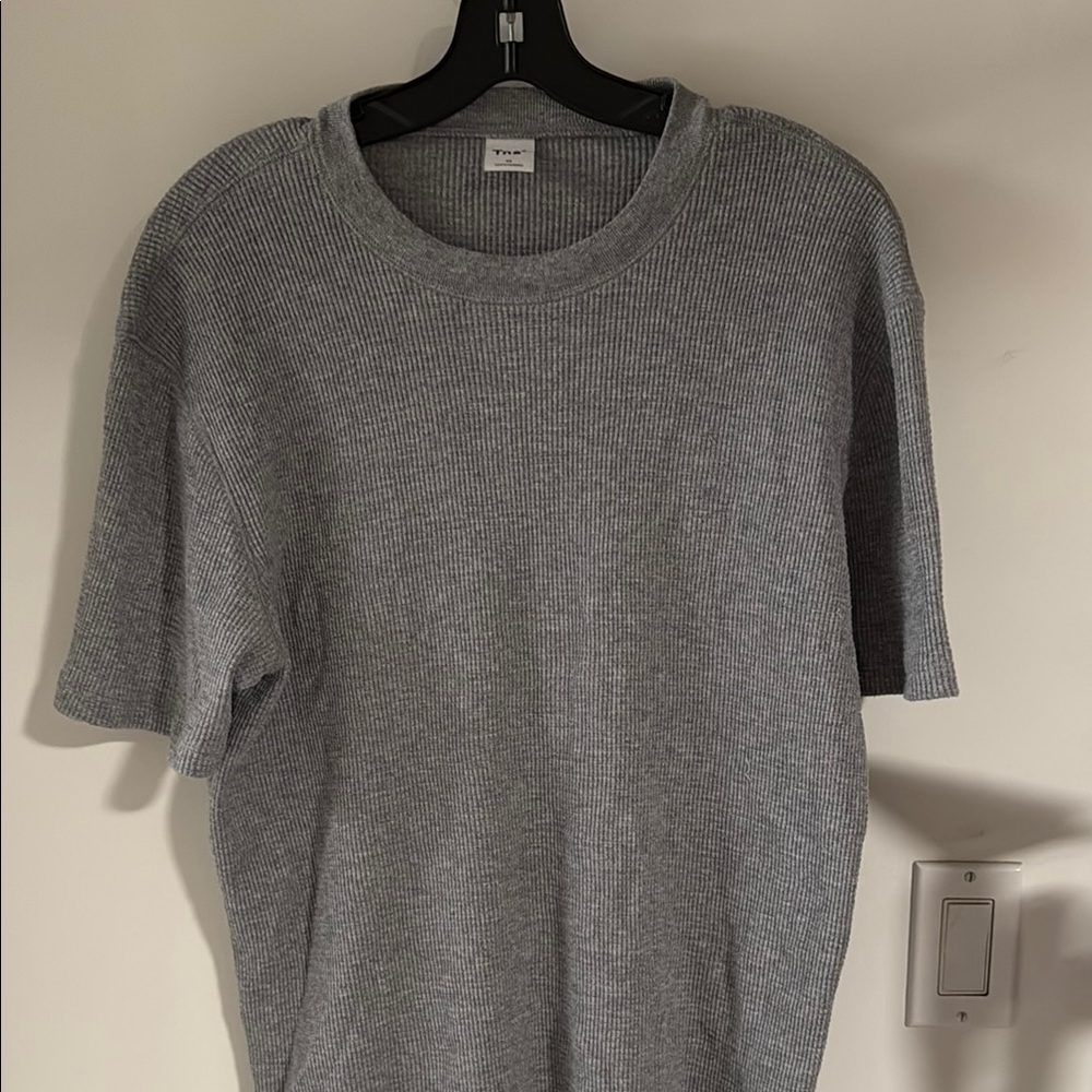 TNA Heather Gray Ribbed Knit Top